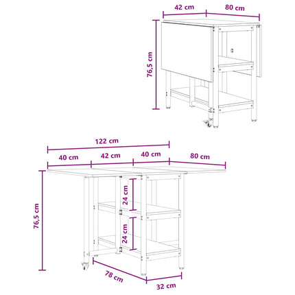 Matbord 122 x 80 x 76,5 cm Konstruerat trä Artisan-ek