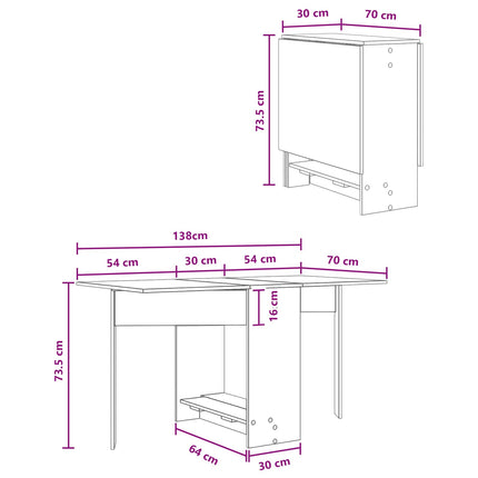 Matbord 138 x 70 x 73,5 cm Konstruerat trä Gammalt trä