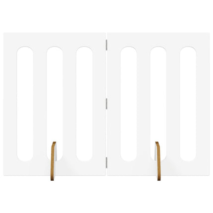 Fällbar husdjursgrind 2 pcs Vit 100,5 x 38 x 70 cm