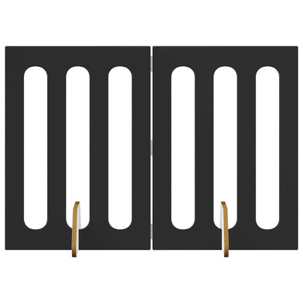 Fällbar husdjursgrind 2 pcs Svart Ek 100,5 x 38 x 70 cm