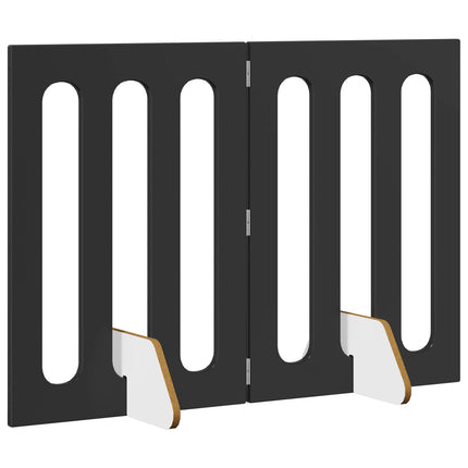 Fällbar husdjursgrind 2 pcs Svart Ek 100,5 x 38 x 70 cm