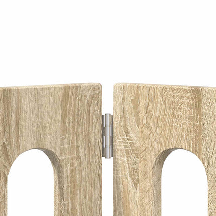 Fällbar husdjursgrind 4 st Sonoma-ek 201 x 38 x 70 cm