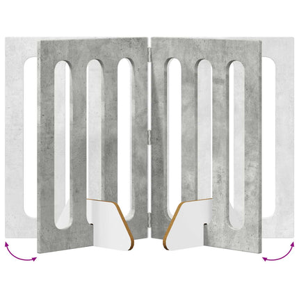 Fällbar husdjursgrind 2 pcs BetongGrå 100,5 x 38 x 70 cm