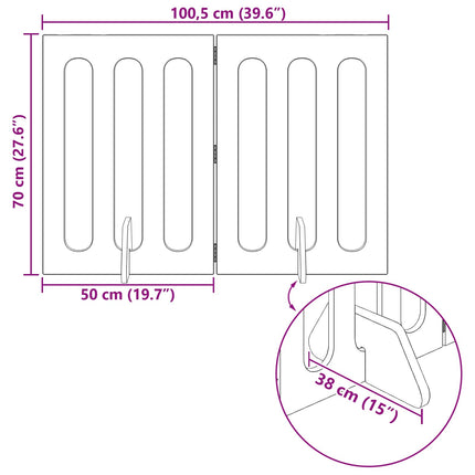 Fällbar husdjursgrind 2 pcs BetongGrå 100,5 x 38 x 70 cm