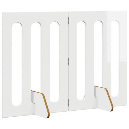 Fällbar husdjursgrind 2 pcs Högblank Vit 100,5 x 38 x 70 cm