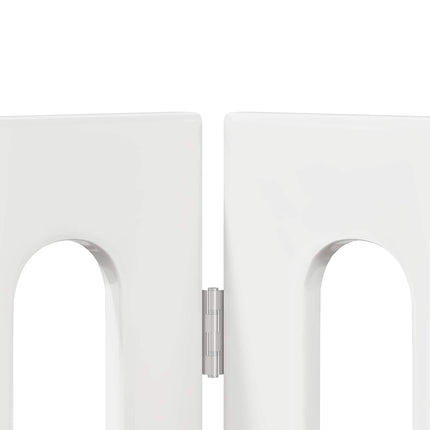 Fällbar husdjursgrind 4 pcs Högblank Vit 201 x 38 x 70 cm