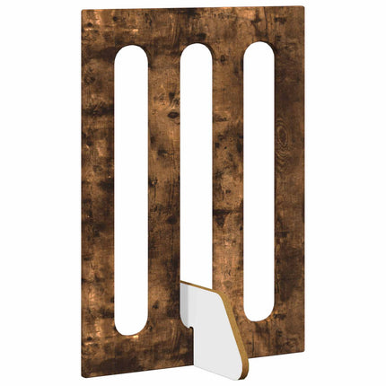 Fällbar husdjursgrind 4 pcs Rökt Ek 201 x 38 x 70 cm