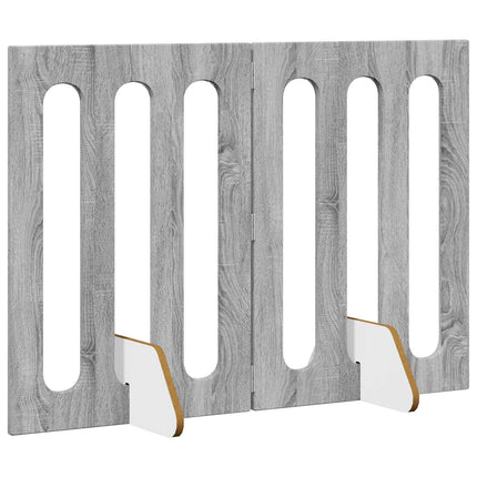 Fällbar husdjursgrind 2 pcs Grå Sonoma 100,5 x 38 x 70 cm