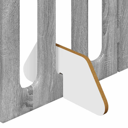 Fällbar husdjursgrind 4 pcs Grå Sonoma 201 x 38 x 70 cm