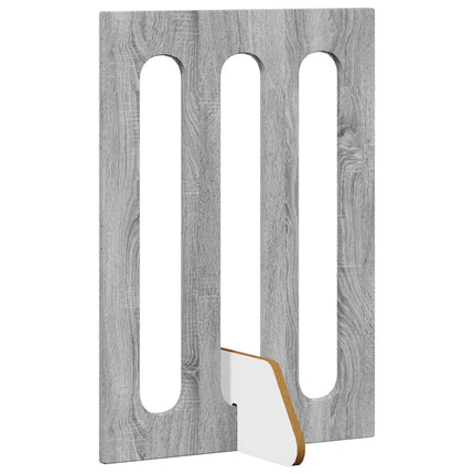 Fällbar husdjursgrind 4 pcs Grå Sonoma 201 x 38 x 70 cm