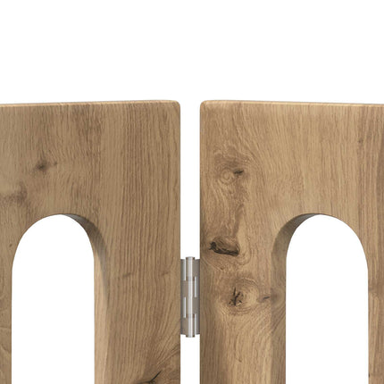 Fällbar husdjursgrind 4 pcs Artisan Ek 201 x 38 x 70 cm