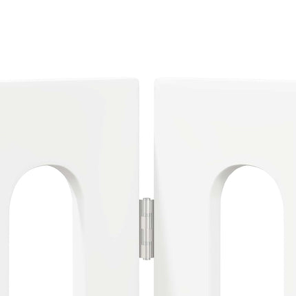 Fällbar husdjursgrind 4 pcs Vit 201 x 38 x 90 cm