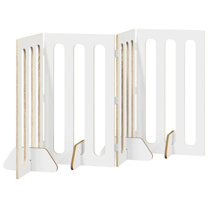 Fällbar husdjursgrind 4 pcs Sonoma-ek 201 x 38 x 90 cm