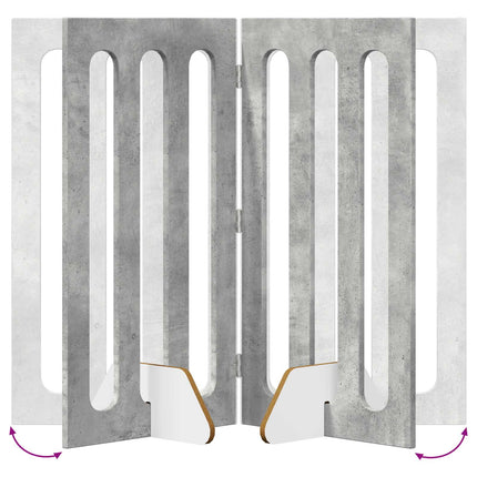 Fällbar husdjursgrind 2 pcs BetongGrå 100,5 x 38 x 90 cm