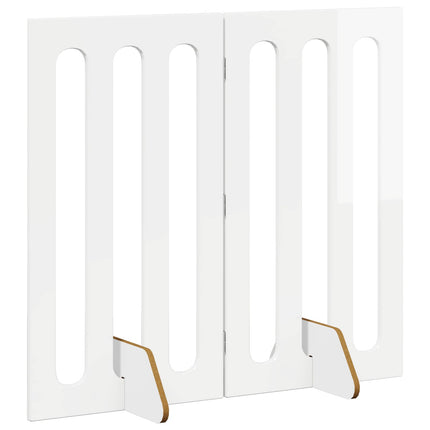 Fällbar husdjursgrind 2 pcs Högblank Vit 100,5 x 38 x 90 cm