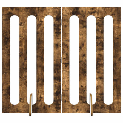 Fällbar husdjursgrind 2 pcs Rökt Ek 100,5 x 38 x 90 cm