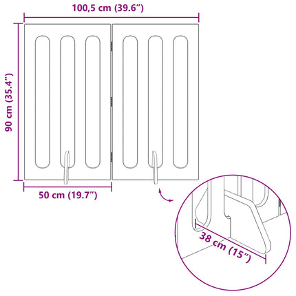 Fällbar husdjursgrind 2 pcs Rökt Ek 100,5 x 38 x 90 cm
