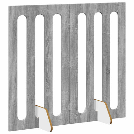 Fällbar husdjursgrind 2 pcs Grå Sonoma 100,5 x 38 x 90 cm