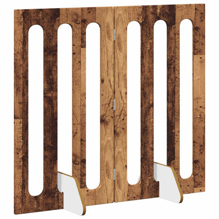 Fällbar husdjursgrind 2 pcs Ekträ 100,5 x 38 x 90 cm