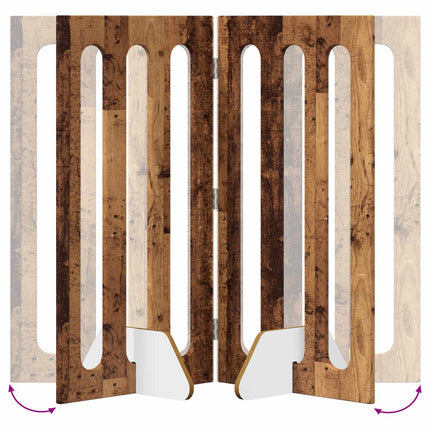 Fällbar husdjursgrind 2 pcs Ekträ 100,5 x 38 x 90 cm