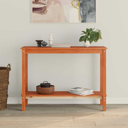 Konsolbord med hylla VaxBrun 110 x 40 x 80 cm Massivt furu