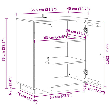 Sideboard VaxBrun 65,5 x 40 x 75 cm Massivt furu
