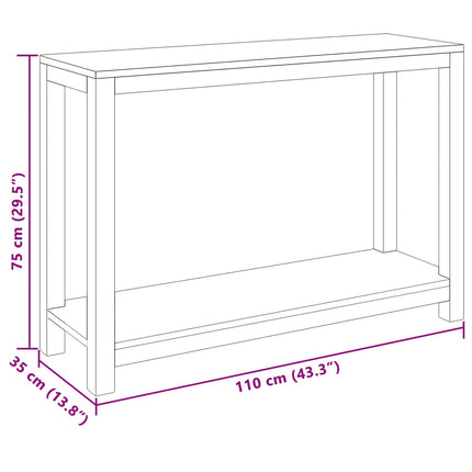 Konsolbord Naturlig 110 x 35 x 75 cm Massivt teakträ