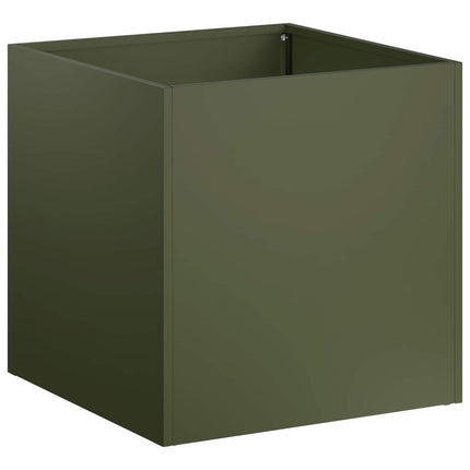 Trädgårdsplanterare Olivgrön 45 x 45 x 45 cm Kallvalsat stål