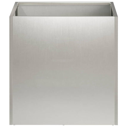 Trädgårdsplanterare 2 st Silver 45 x 45 x 45 cm Rostfritt stål