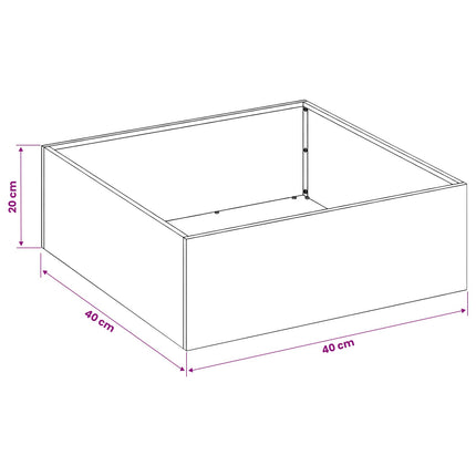 Trädgårdsplanterare Vit 40 x 40 x 20 cm Kallvalsat stål
