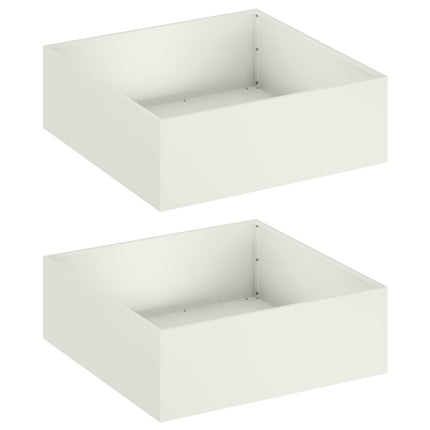 Trädgårdsplanterare 2 st Vit 40 x 40 x 20 cm Kallvalsat stål
