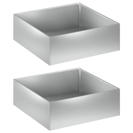 Trädgårdsplanterare 2 st Silver 40 x 40 x 20 cm