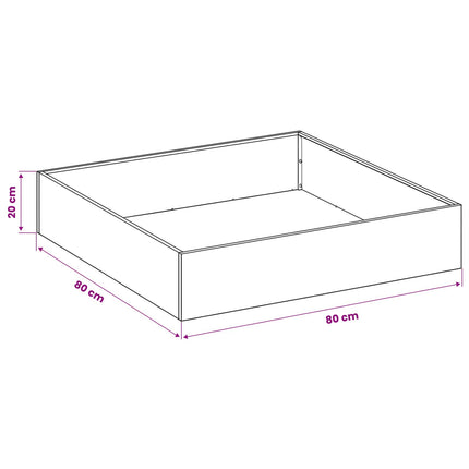 Trädgårdsplanterare Svart 80 x 80 x 20 cm Kallvalsat stål