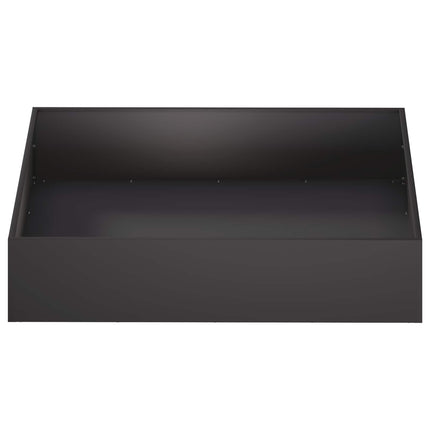 Trädgårdsplanterare 2 st Svart 80 x 80 x 20 cm Kallvalsat stål