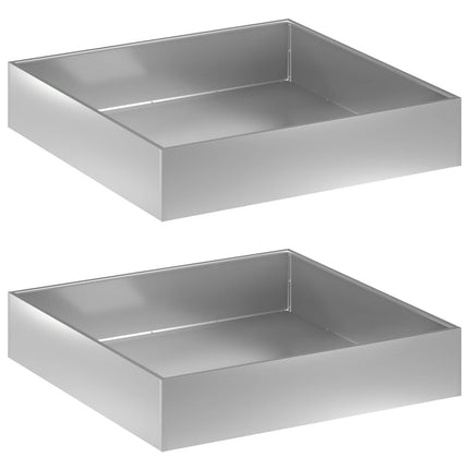 Trädgårdsplanterare 2 st Silver 80 x 80 x 20 cm