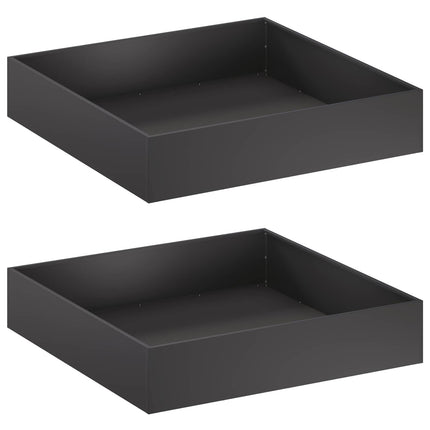 Trädgårdsplanterare 2 st Svart 100 x 100 x 20 cm