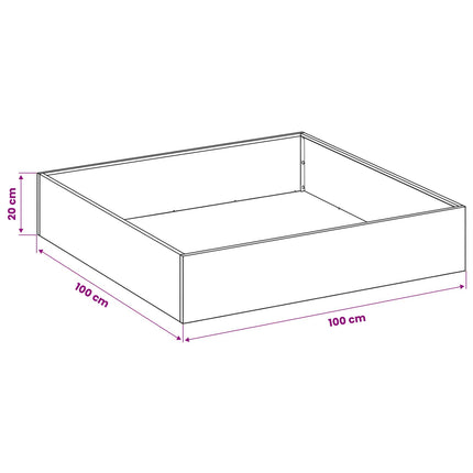 Trädgårdsplanterare Antracit 100 x 100 x 20 cm Kallvalsat stål