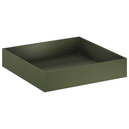 Trädgårdsplanterare Olivgrön 100 x 100 x 20 cm Kallvalsat stål