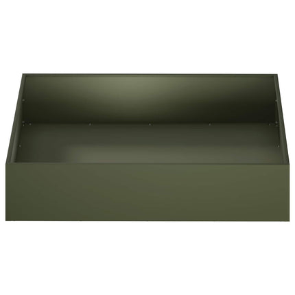 Trädgårdsplanterare Olivgrön 100 x 100 x 20 cm Kallvalsat stål