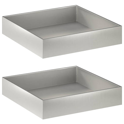Trädgårdsplanterare 2 st Silver 100 x 100 x 20 cm