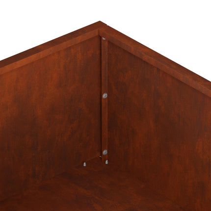 Trädgårdsplanterare 2 st Rostig 100 x 100 x 20 cm
