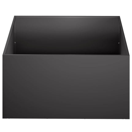 Trädgårdsplanterare 2 st Svart 60 x 60 x 30 cm Kallvalsat stål