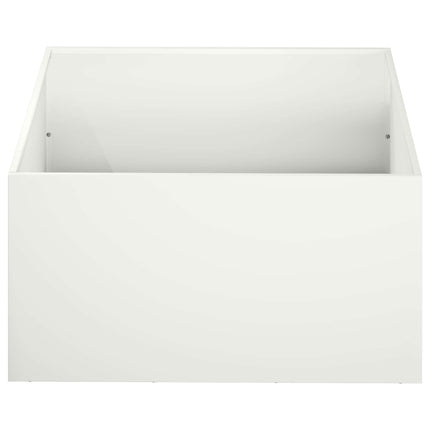 Trädgårdsplanterare Vit 60 x 60 x 30 cm Kallvalsat stål