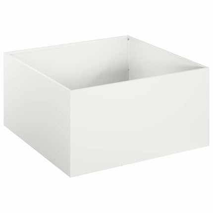 Trädgårdsplanterare 2 st Vit 60 x 60 x 30 cm Kallvalsat stål