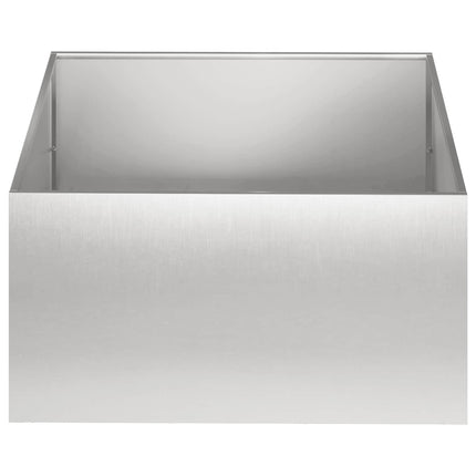 Trädgårdsplanterare 2 st Silver 60 x 60 x 30 cm Rostfritt stål