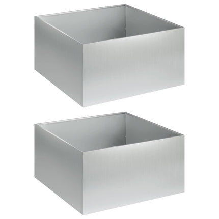 Trädgårdsplanterare 2 st Silver 60 x 60 x 30 cm