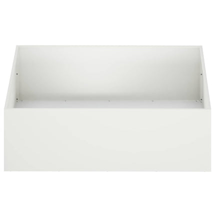 Trädgårdsplanterare Vit 100 x 100 x 30 cm Kallvalsat stål
