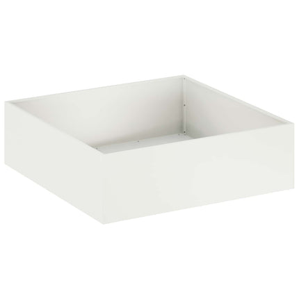 Trädgårdsplanterare 2 st Vit 100 x 100 x 30 cm Kallvalsat stål