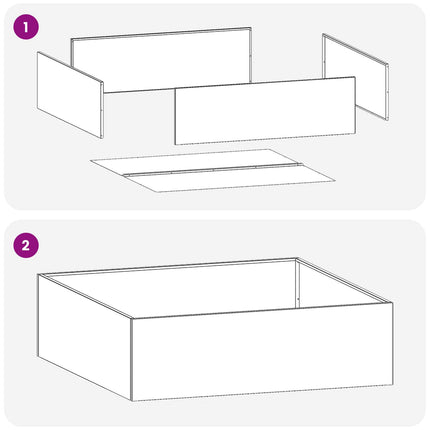 Trädgårdsplanterare 2 st Silver 100 x 100 x 30 cm