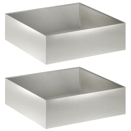 Trädgårdsplanterare 2 st Silver 100 x 100 x 30 cm